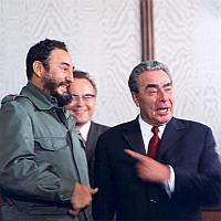 Leonid Brezhnev with Fidel Castro